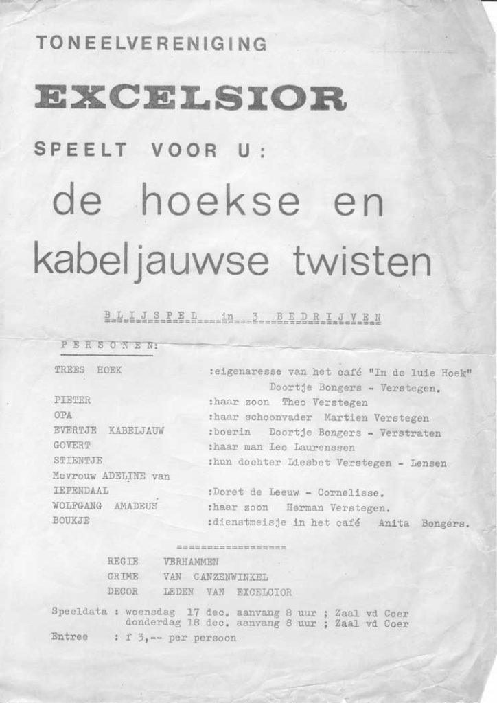 De hoekse en Kabeljauwse Twisten (1975) Toneelvereniging Excelsior Zeeland De hoekse en Kabeljauwse Twisten (1975) Toneelvereniging Excelsior Zeeland